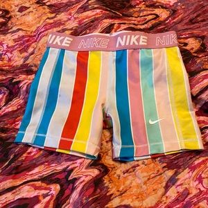 Nike Pro Dri-Fit rainbow stripe shorts